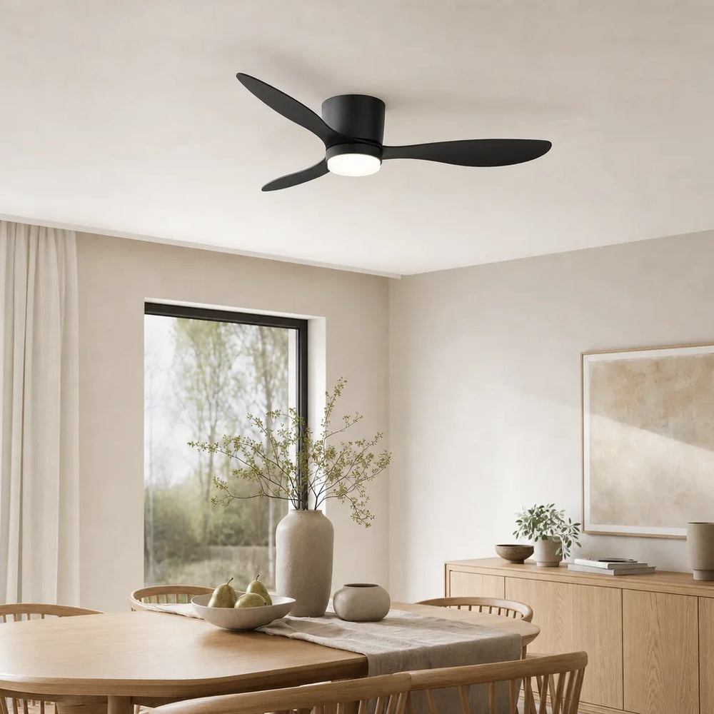 Ventilateur Halo noir dans une salle a manger