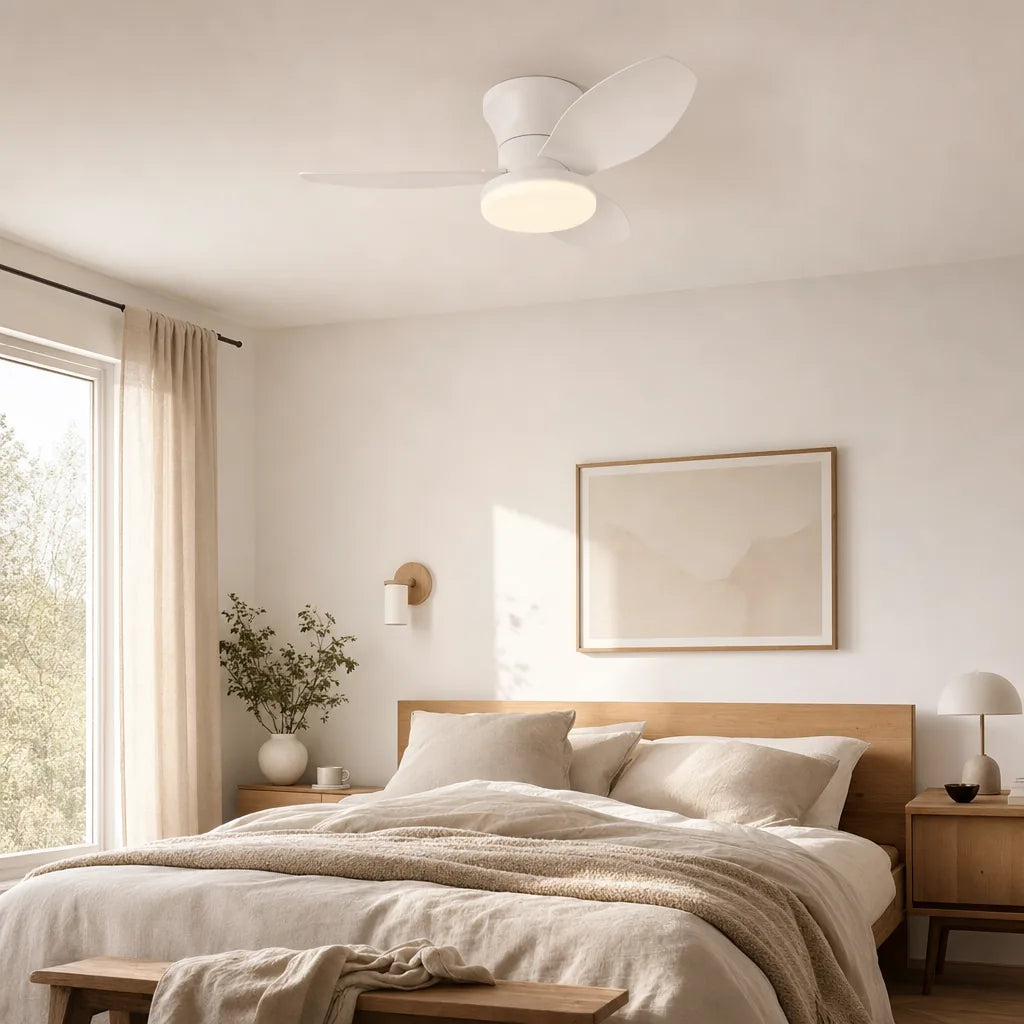 Ventilateur Nord blanc dans une chambre